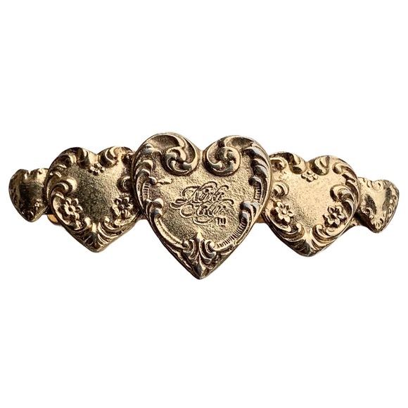 KIRK’S FOLLY GOLD TONE HEARTS HAIR BARRETTE
